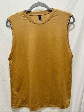 AG Jagger Muscle Tank Top Tee Shirt Tan Light Brown Cotton  for Women Medium